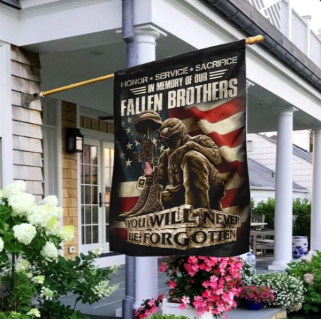 Gift ideas for military brother. Honor Service Sacrifice In Memory Of Our Fallen Brothers Veteran Flag