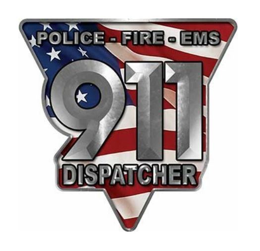 911 Emergency Dispatcher Decal with American Flag