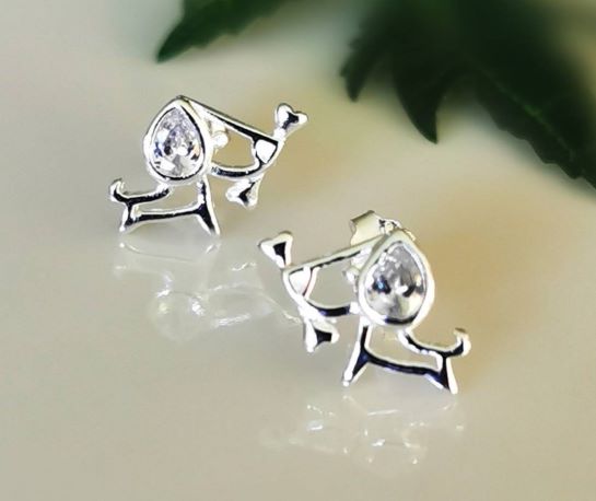 Animal Lover Jewelry Closing - Sterling silver Dog earrings, Dog Post Earring, Animal Jewelry, CZ Diamond Dog Stud Earrings, Perfect for Pet Lover, Birthday, Gift for her