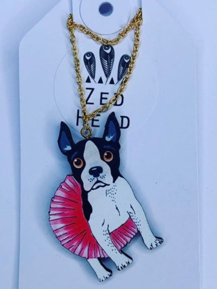 Best Dog Gifts Dog Lover Charm Necklace Tutu Wooden