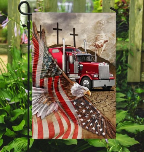 Christian Flag Meaning Jesus Trucker Eagle American Flag