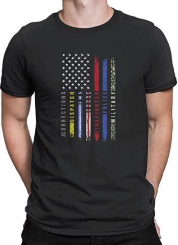 Firefighter US Flag T shirt