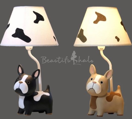 Gifts For People Who Love Bed 1 Light French Bulldog Desk Light Animal Resin Dimmable LED Reading Light in Black Or Brown for Bedroom