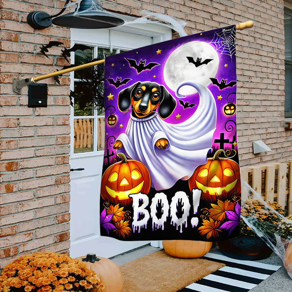 Halloween Dachshund Boo Spooky Flag