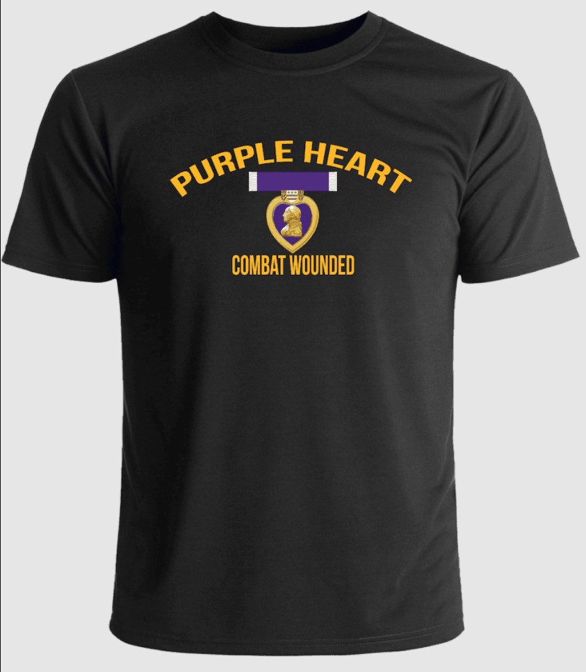 Purple Heart T-Shirt Black Medium