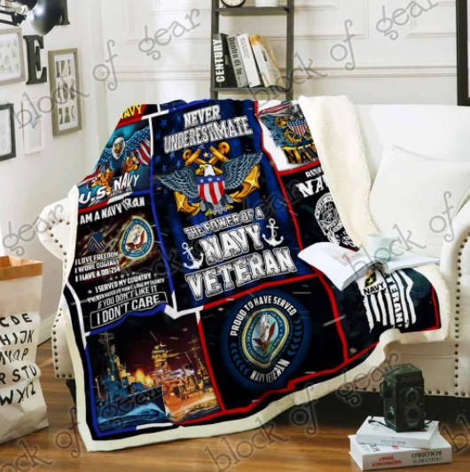 US Navy Veteran Sofa Throw Blanket gift ideas for veterans