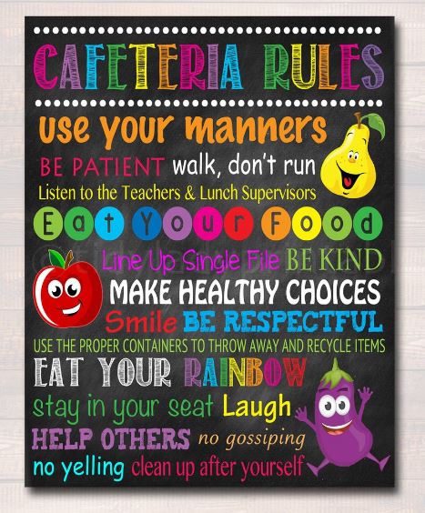 back to school cafeteria decorations school cafeteria rules poster