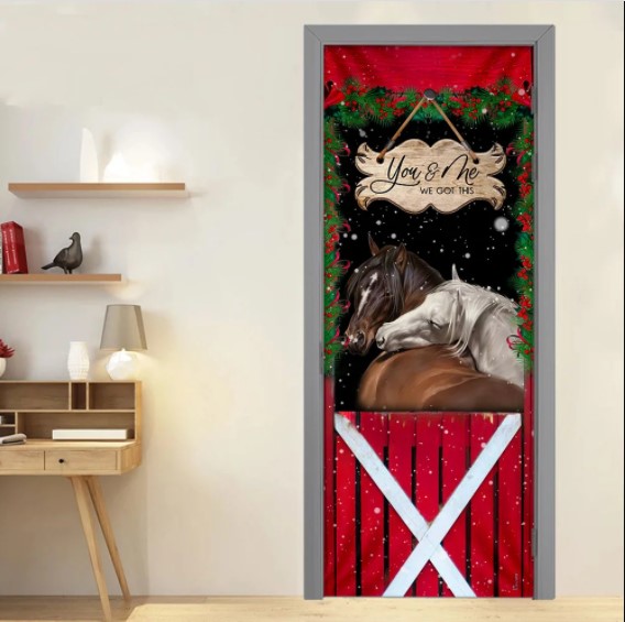 christmas horse images Horse Christmas You & Me We Got This Door Cover