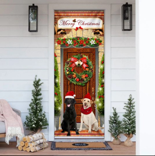 christmas ideas Labrador Retriever Christmas Door Cover