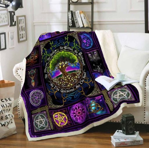 halloween decor ideas helloween witch wiccan pagan witch tree of life sofa throw blanket