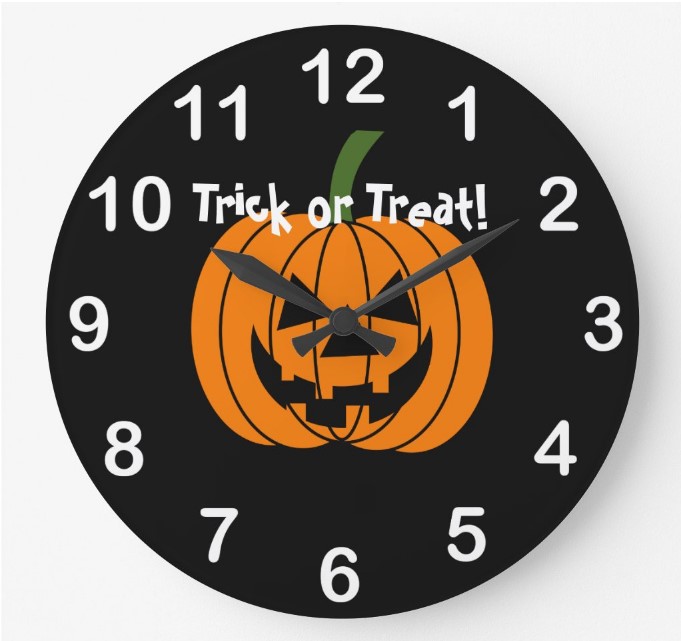halloween pumpkin decor jack o lantern large clock