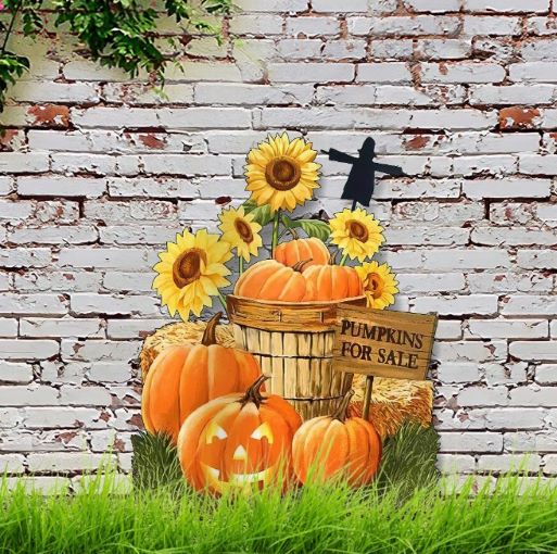 pumpkin for halloween ideas fall pumpkins garden metal sign