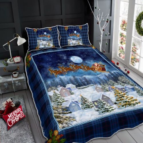 simple christmas decor Christmas Night Quilt Bed Set