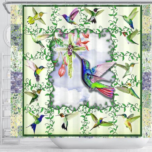 simple christmas decor Hummingbird Shower Curtain