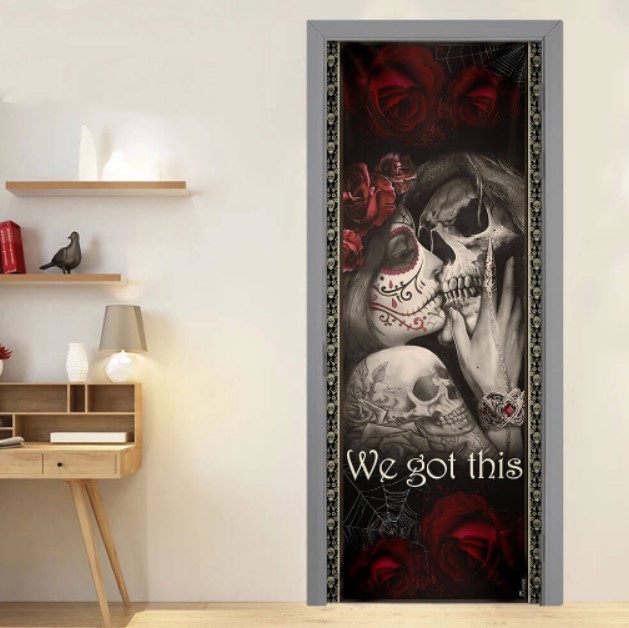 skull items for gifts personalized skull couple door cover