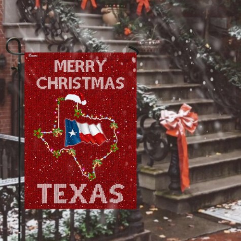 unique outdoor decor Merry Christmas US State Texas Flag