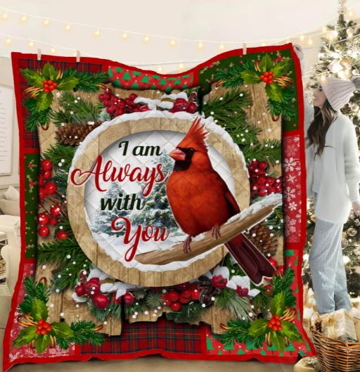 Cardinal Christmas Quilt Blanket christmas gifts for your mom