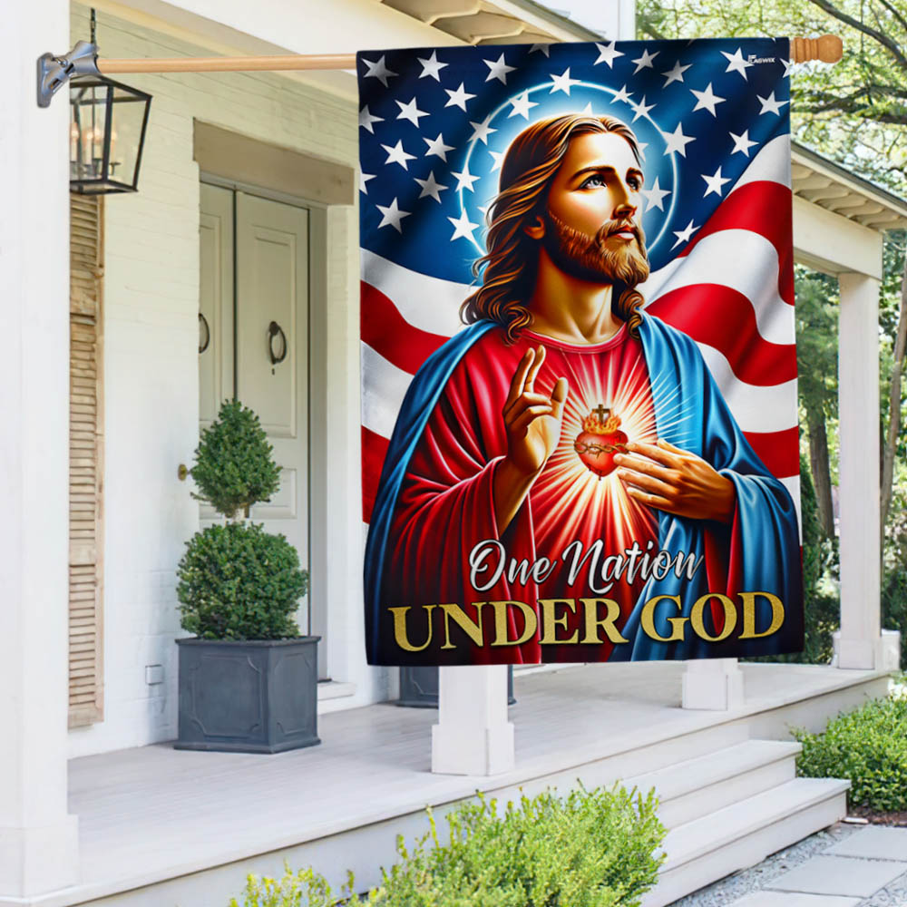 Cross Believe On The Lord Jesus Christ American Flag