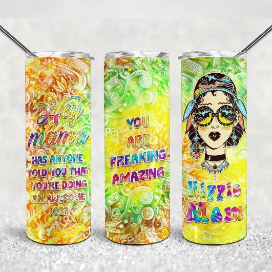 Hippie Mom Skinny Tumbler unique gifts for mom