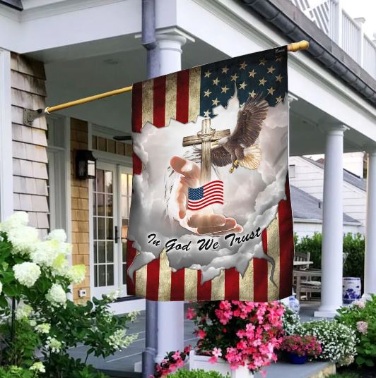 In God We Trust Jesus American Flag