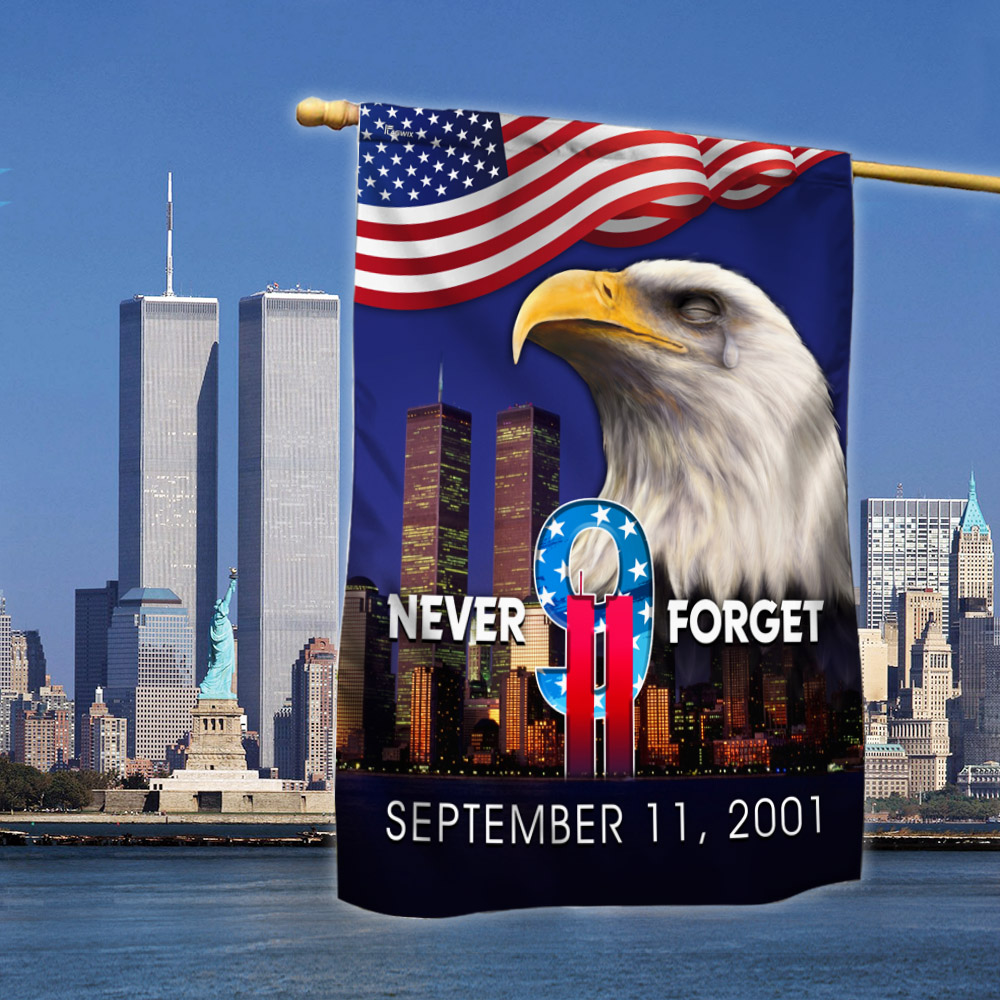 Never Forget 9/11 Patriot Day Patriot Eagle Memorial Flag
