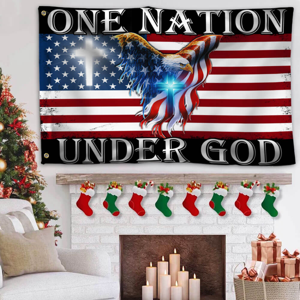 One Nation Under God American Eagle Grommet Flag THB3602GFv2