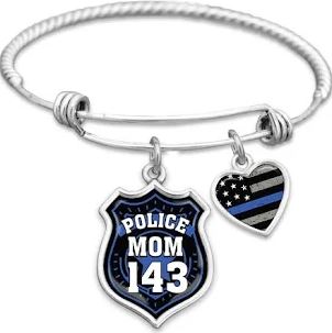 Police Mom Customizable Number Charm Bracelet gifts for working mom