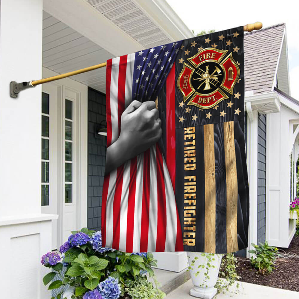 Retired Firefighter Thin Red Line American Flag