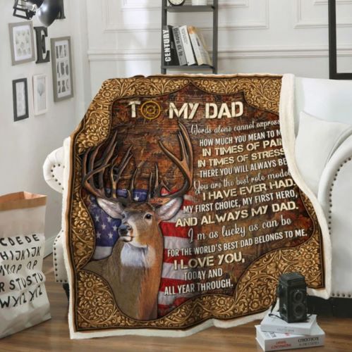 Retirement Gifts For Dad Deer Dad, You Are The World’s Best Role Model Sofa Throw Blanket Geembi