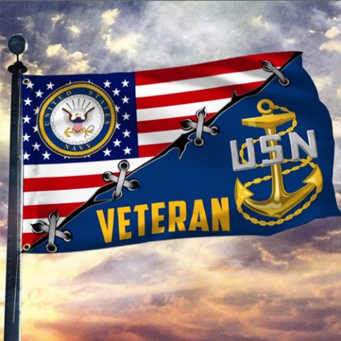U.S. Navy Veteran Grommet Flag
