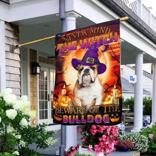 bulldog halloween dog flag