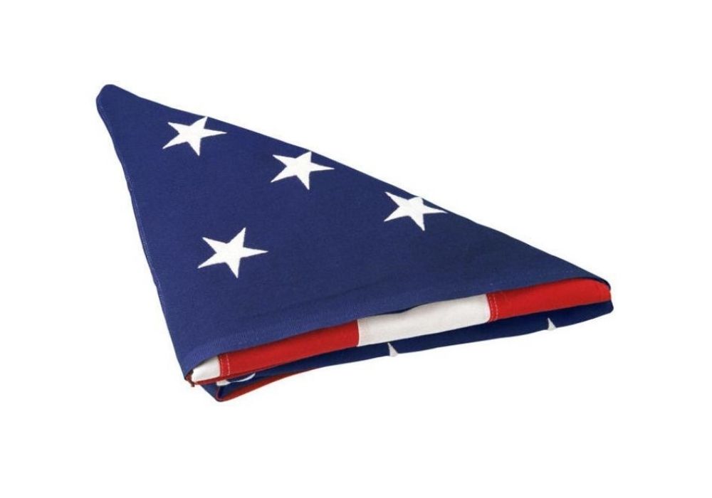 folded american flag with 4 stars
