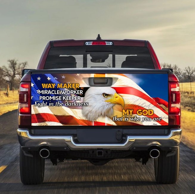 god and eagles american jesus truck tailgate decal sticker wrap