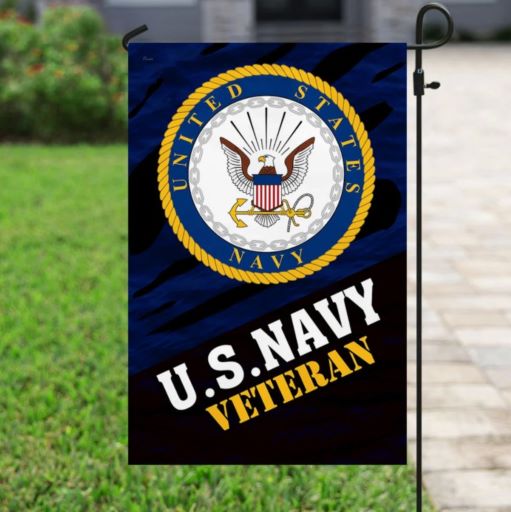 us navy veteran garden flag
