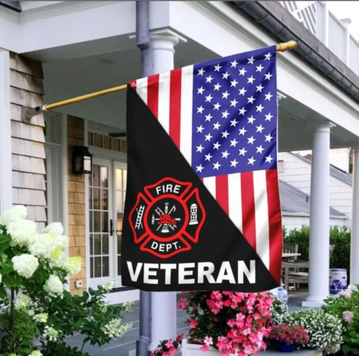 veteran to firefighter flag