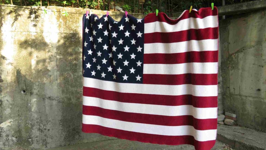 washing flag and drying it flat