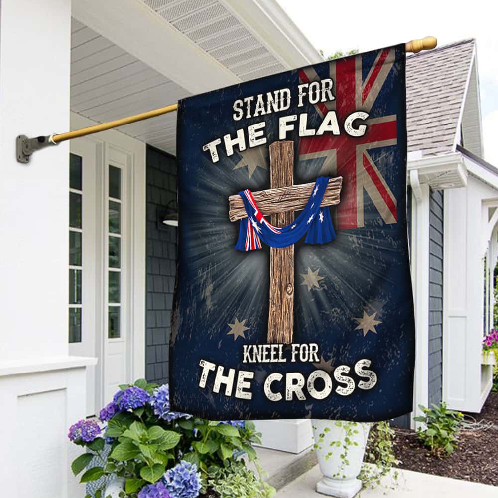 Australian Christian Flag Stand For The Flag Kneel For The Cross