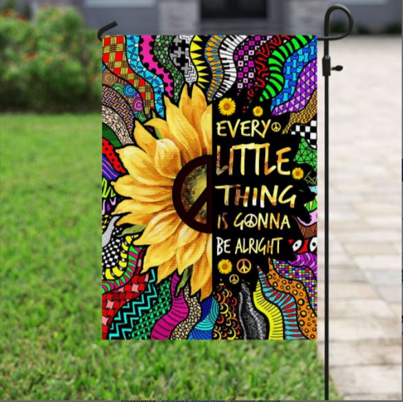 Every Little Thing Is Gonna Be Alright Hippie Garden Flag Flagwix™, Every Little Thing Is Gonna Be Alright Hippie Garden Flag