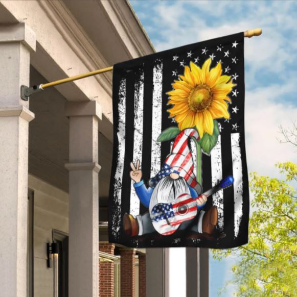 Hippie Sunflower Flag Flagwix™ Sunflower Hippie Art House Flag