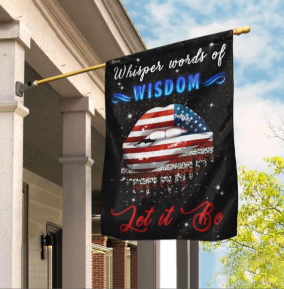 Whisper Words Of Wisdom Let It Be Hippie Flag Flagwix™ , Hippie Whisper Words Of Wisdom Let It Be Garden Flag