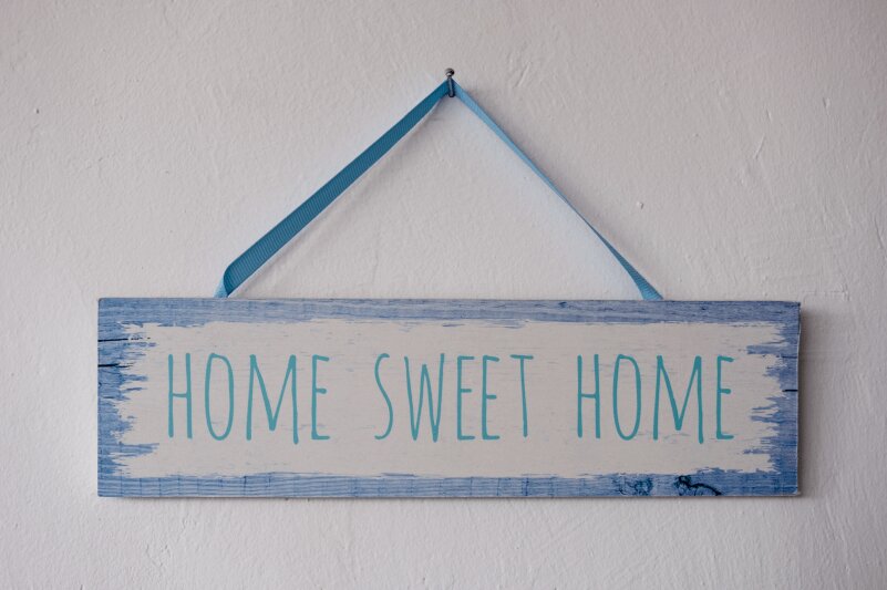 home sweet home wooden sign