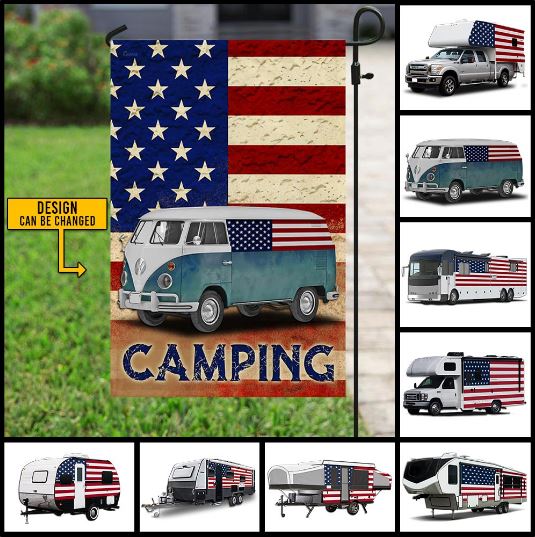 personalized camping garden flag