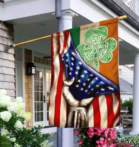 shamrock irish american flag