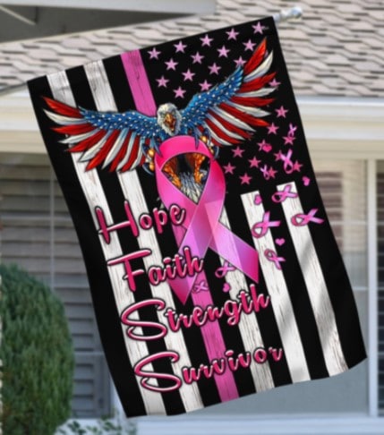 Breast Cancer Eagle Flag