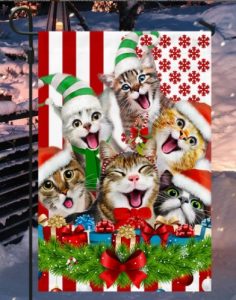 Christmas American Flag Funny Cats
