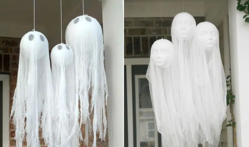 DIY flying ghosts