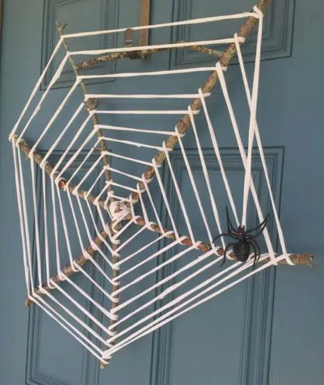 DIY spider web decorative wreath