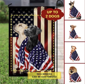 Dog Wrapped In Glory American Patriot Flag