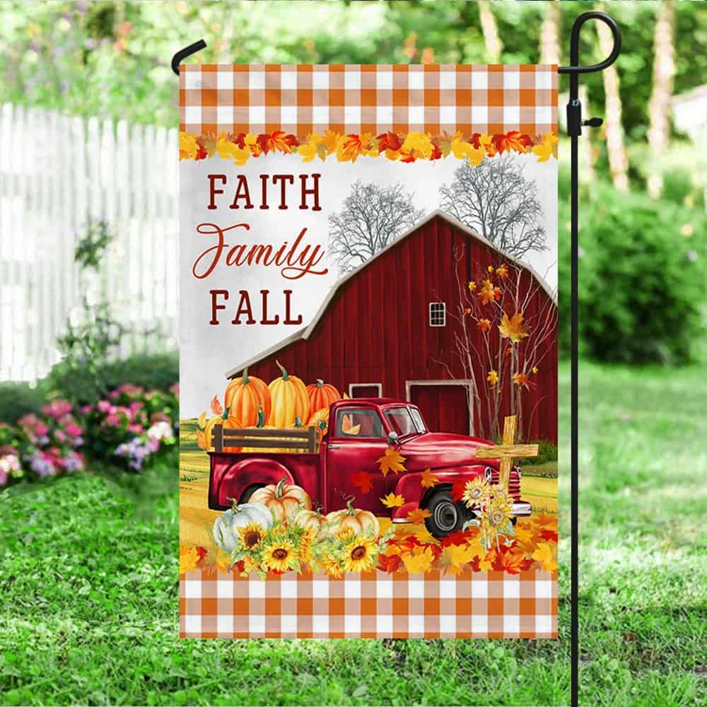Faith Family Fall Thanksgiving Flag