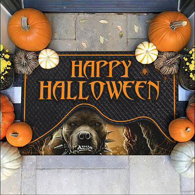 Halloween Doormat Pitbull Dog Hide It